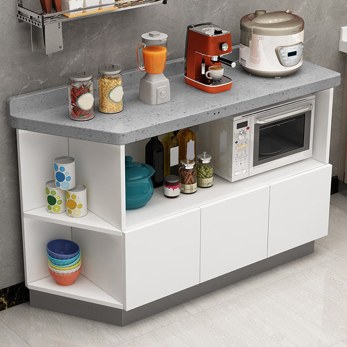 Contemporary Dining Server Kitchen Buffet Server Cabinet with Storage 51"L x 16"W x 31"H White Clearhalo 'buffet_sideboard' 'Buffets & Sideboards' 'furn' 'furn_buffet_sideboard' 'Furniture' 'Kitchen & Dining Furniture' 7102848