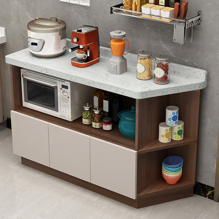 Contemporary Dining Server Kitchen Buffet Server Cabinet with Storage 51"L x 16"W x 31"H Light Brown Clearhalo 'buffet_sideboard' 'Buffets & Sideboards' 'furn' 'furn_buffet_sideboard' 'Furniture' 'Kitchen & Dining Furniture' 7102852
