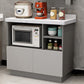 Contemporary Dining Server Kitchen Buffet Server Cabinet with Storage 35"L x 16"W x 31"H Silver Gray Clearhalo 'buffet_sideboard' 'Buffets & Sideboards' 'furn' 'furn_buffet_sideboard' 'Furniture' 'Kitchen & Dining Furniture' 7102861