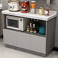 Contemporary Dining Server Kitchen Buffet Server Cabinet with Storage 51"L x 16"W x 31"H Silver Gray Clearhalo 'buffet_sideboard' 'Buffets & Sideboards' 'furn' 'furn_buffet_sideboard' 'Furniture' 'Kitchen & Dining Furniture' 7102865