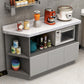 Contemporary Dining Server Kitchen Buffet Server Cabinet with Storage 51"L x 16"W x 31"H Cream Gray Clearhalo 'buffet_sideboard' 'Buffets & Sideboards' 'furn' 'furn_buffet_sideboard' 'Furniture' 'Kitchen & Dining Furniture' 7102868