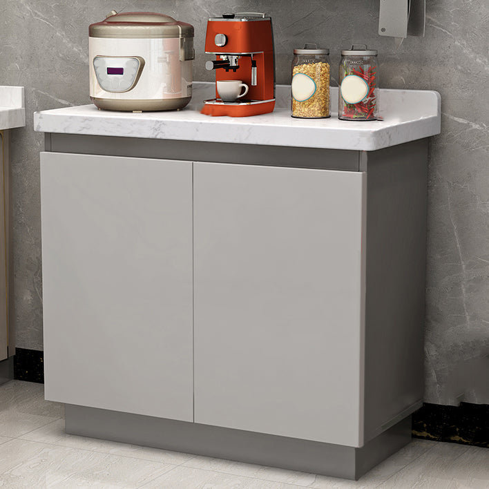 Contemporary Dining Server Kitchen Buffet Server Cabinet with Storage 35"L x 16"W x 31"H Grey Clearhalo 'buffet_sideboard' 'Buffets & Sideboards' 'furn' 'furn_buffet_sideboard' 'Furniture' 'Kitchen & Dining Furniture' 7102869