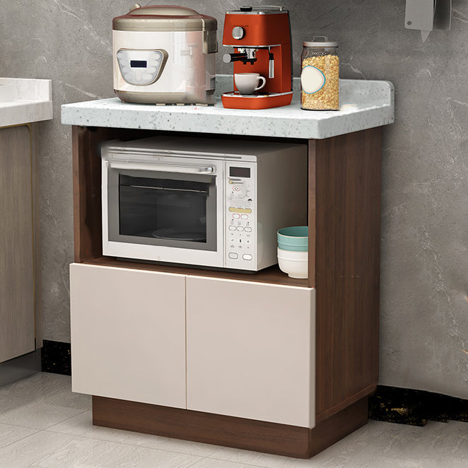 Contemporary Dining Server Kitchen Buffet Server Cabinet with Storage 28"L x 16"W x 31.6"H Brown Clearhalo 'buffet_sideboard' 'Buffets & Sideboards' 'furn' 'furn_buffet_sideboard' 'Furniture' 'Kitchen & Dining Furniture' 7102870