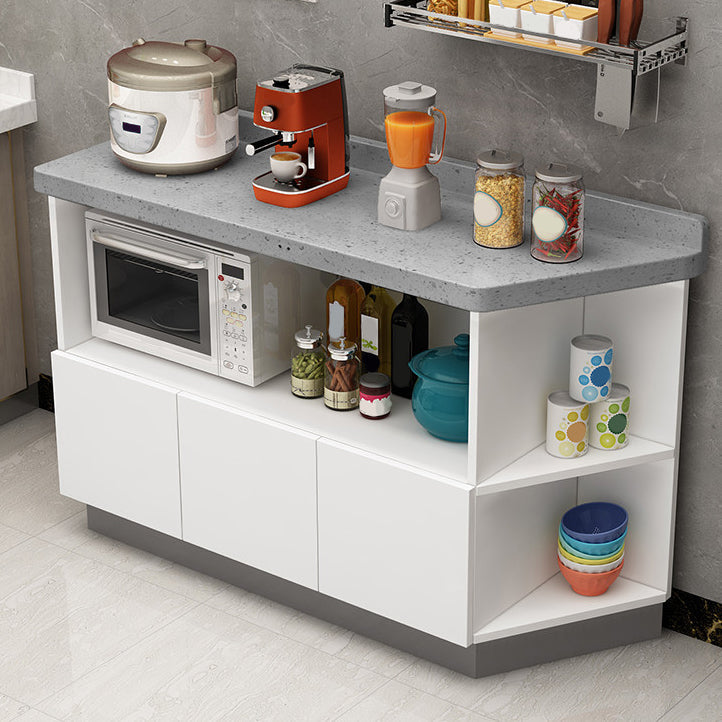 Contemporary Dining Server Kitchen Buffet Server Cabinet with Storage 51"L x 16"W x 31"H Ivory Clearhalo 'buffet_sideboard' 'Buffets & Sideboards' 'furn' 'furn_buffet_sideboard' 'Furniture' 'Kitchen & Dining Furniture' 7102871