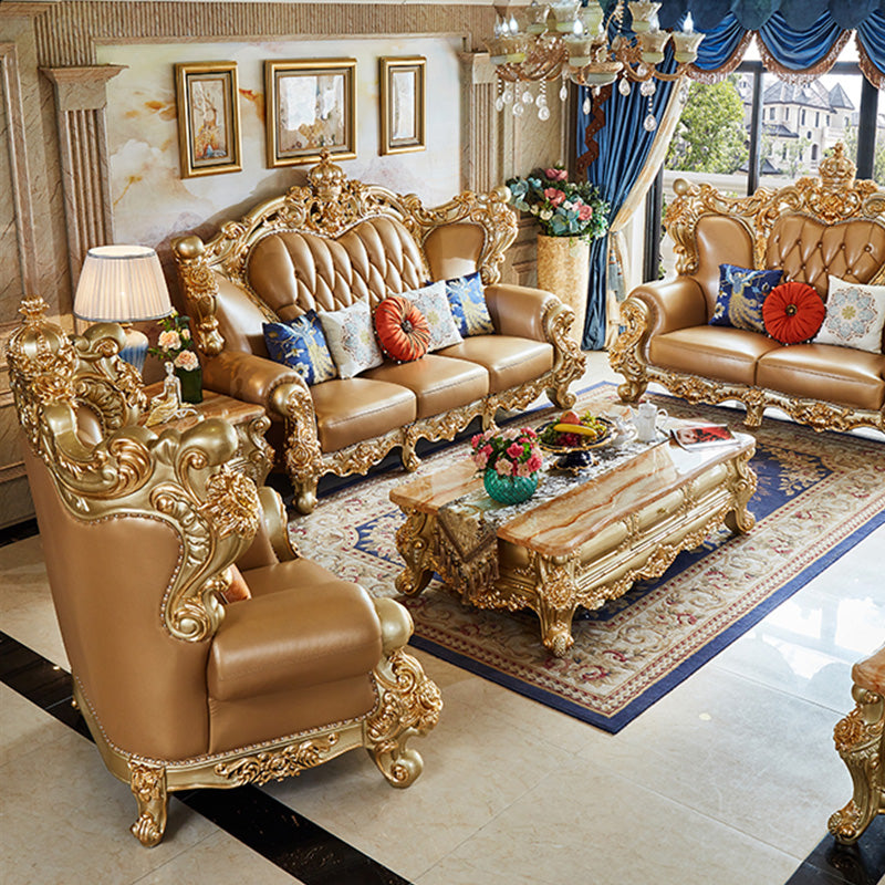 Genuine Leather Sofa Tufted Split-Back Rolled Arm Sofa for Living Room Clearhalo 'furn' 'furn_sofas' 'Furniture' 'Living Room Furniture' 'Sofa' 'sofas' 7105215