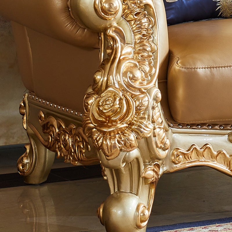 Genuine Leather Sofa Tufted Split-Back Rolled Arm Sofa for Living Room Clearhalo 'furn' 'furn_sofas' 'Furniture' 'Living Room Furniture' 'Sofa' 'sofas' 7105232