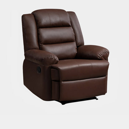 Faux Leather E Standard Recliner Solid Color Metal Fram Recliner Chair Coffee Clearhalo 'Chairs & Seating' 'furn' 'furn_recliners' 'Furniture' 'Living Room Furniture' 'Recliners' 7105581