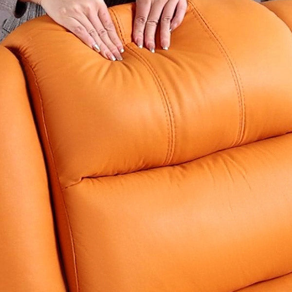 Faux Leather E Standard Recliner Solid Color Metal Fram Recliner Chair Clearhalo 'Chairs & Seating' 'furn' 'furn_recliners' 'Furniture' 'Living Room Furniture' 'Recliners' 7105588