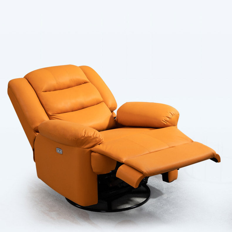 Faux Leather E Standard Recliner Solid Color Metal Fram Recliner Chair Clearhalo 'Chairs & Seating' 'furn' 'furn_recliners' 'Furniture' 'Living Room Furniture' 'Recliners' 7105591