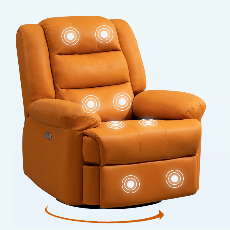 Faux Leather E Standard Recliner Solid Color Metal Fram Recliner Chair Clearhalo 'Chairs & Seating' 'furn' 'furn_recliners' 'Furniture' 'Living Room Furniture' 'Recliners' 7105592