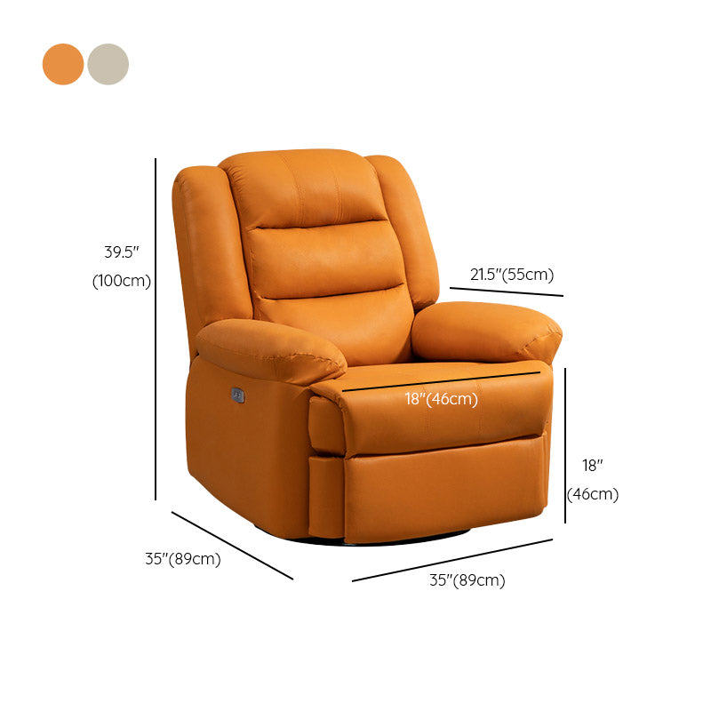 Faux Leather E Standard Recliner Solid Color Metal Fram Recliner Chair Clearhalo 'Chairs & Seating' 'furn' 'furn_recliners' 'Furniture' 'Living Room Furniture' 'Recliners' 7105594