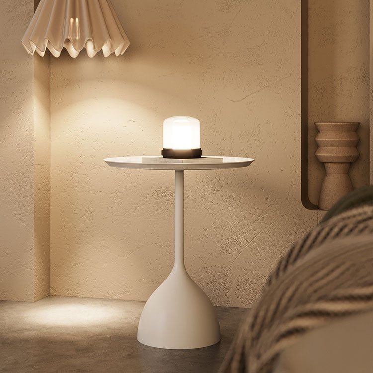 Contemporary Bedside Cabinet Metal Accent Table Nightstand for Bedroom 15.7"L x 15.7"W x 23.6"H White 1 Piece Clearhalo 'Bedroom Furniture' 'furn' 'furn_night_stand' 'Furniture' 'night_stand' 'Nightstands' 7108160