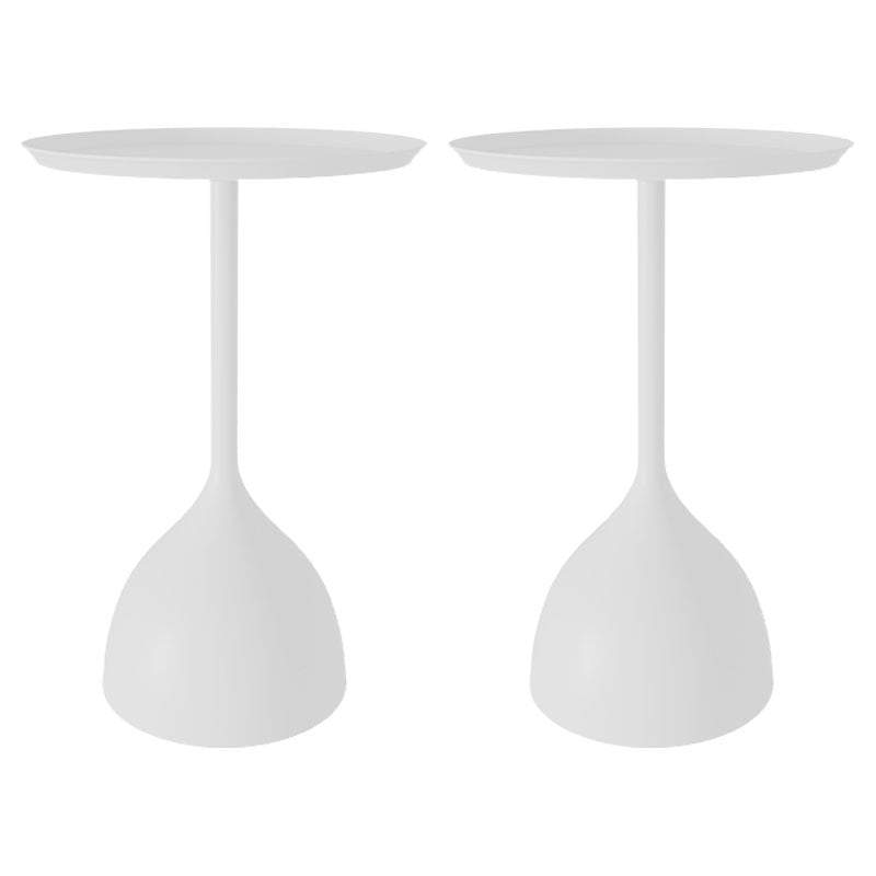 Contemporary Bedside Cabinet Metal Accent Table Nightstand for Bedroom 15.7"L x 15.7"W x 23.6"H White 2 Piece Set Clearhalo 'Bedroom Furniture' 'furn' 'furn_night_stand' 'Furniture' 'night_stand' 'Nightstands' 7108165