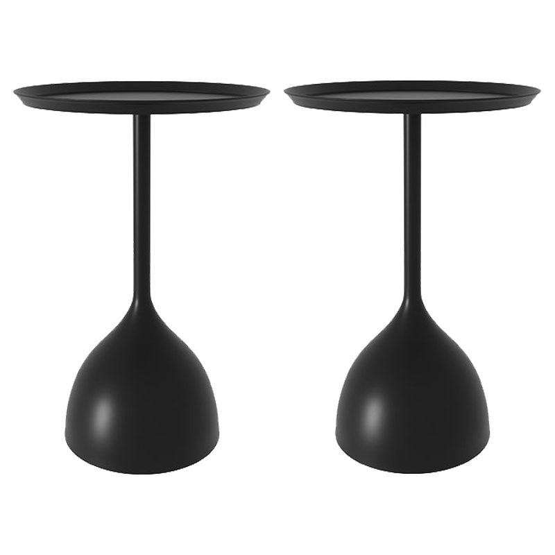 Contemporary Bedside Cabinet Metal Accent Table Nightstand for Bedroom 15.7"L x 15.7"W x 23.6"H Black 2 Piece Set Clearhalo 'Bedroom Furniture' 'furn' 'furn_night_stand' 'Furniture' 'night_stand' 'Nightstands' 7108168