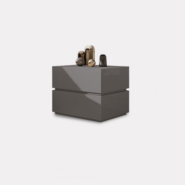 Contemporary Bedside Cabinet Faux Wood Bed Nightstand with Drawers Light Gray 1 Piece Clearhalo 'Bedroom Furniture' 'furn' 'furn_night_stand' 'Furniture' 'night_stand' 'Nightstands' 7108225