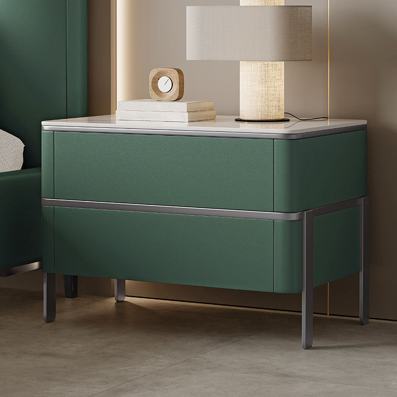 Contemporary Bedside Cabinet Stone Bed Nightstand for Bedroom Blackish Green 1 Piece Clearhalo 'Bedroom Furniture' 'furn' 'furn_night_stand' 'Furniture' 'night_stand' 'Nightstands' 7108283