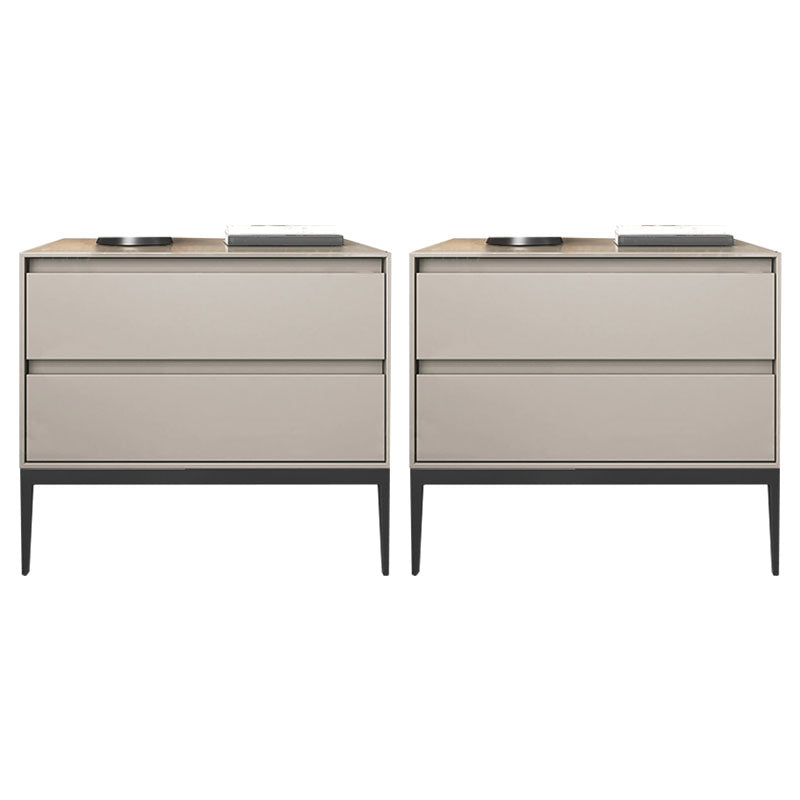 Houten nachtkast eigentijds bed nachtkastje met laden