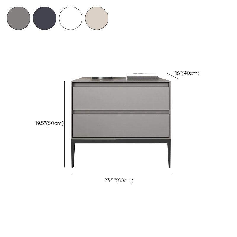 Houten nachtkast eigentijds bed nachtkastje met laden