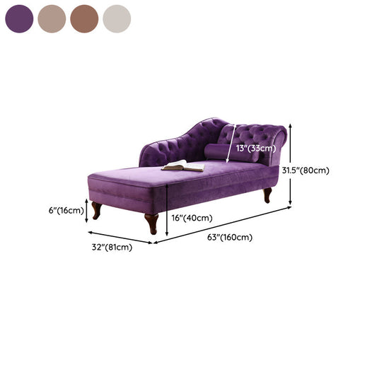 Traditional Micro-velvet Chaise Lounge Chair with One Arms, Upholstered Accent Chair Clearhalo 'Chairs & Seating' 'Chaise Lounge' 'chaise_lounge' 'furn' 'furn_chaise_lounge' 'Furniture' 'Living Room Furniture' 7108357