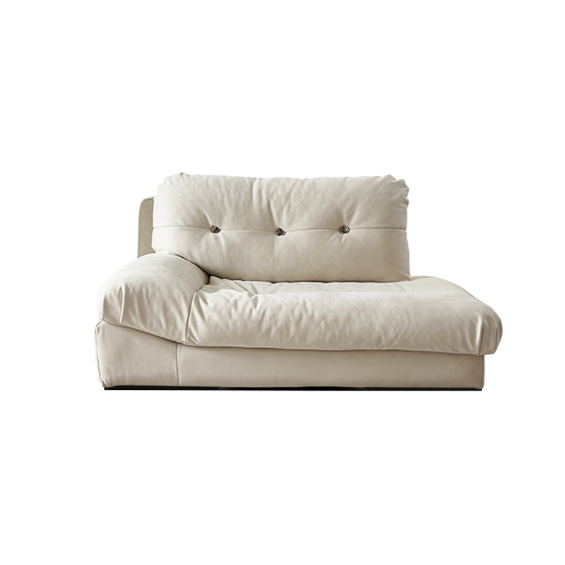 Woonkamer witte chaise vierkante armleuning moderne chaise longue met stoffering