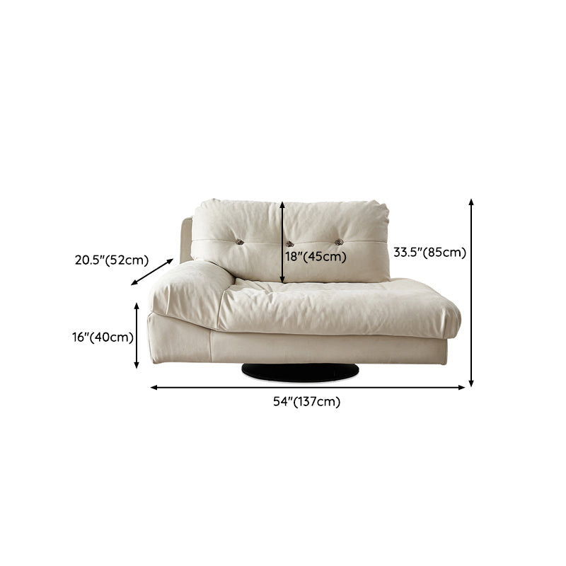 Woonkamer witte chaise vierkante armleuning moderne chaise longue met stoffering