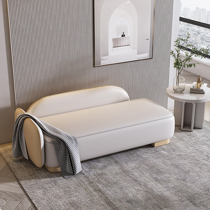 Living Room Chaise Recessed Arms Nordic Chaise Lounge with Leather Upholster Clearhalo 'Chairs & Seating' 'Chaise Lounge' 'chaise_lounge' 'furn' 'furn_chaise_lounge' 'Furniture' 'Living Room Furniture' 7108372