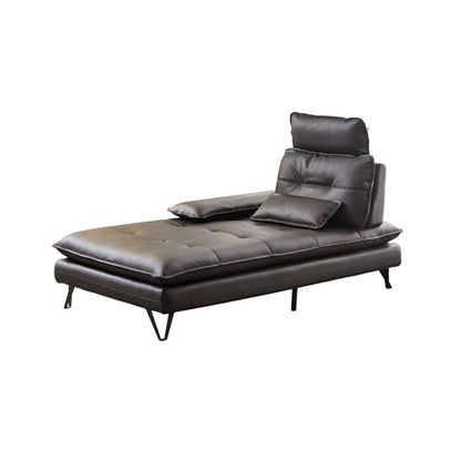 Living Room Black Leather Chaise Pillow Top Arms Modern Chaise Lounge Clearhalo 'Chairs & Seating' 'Chaise Lounge' 'chaise_lounge' 'furn' 'furn_chaise_lounge' 'Furniture' 'Living Room Furniture' 7108389