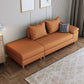 Modern Faux Leather and Linen Chaise Lounge Solid Color Chaise Lounge Chaise with Ottoman Orange Right-Arm Chaise Clearhalo 'Chairs & Seating' 'Chaise Lounge' 'chaise_lounge' 'furn' 'furn_chaise_lounge' 'Furniture' 'Living Room Furniture' 7108401