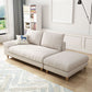 Modern Faux Leather and Linen Chaise Lounge Solid Color Chaise Lounge Chaise with Ottoman White Left-Arm Chaise Clearhalo 'Chairs & Seating' 'Chaise Lounge' 'chaise_lounge' 'furn' 'furn_chaise_lounge' 'Furniture' 'Living Room Furniture' 7108403