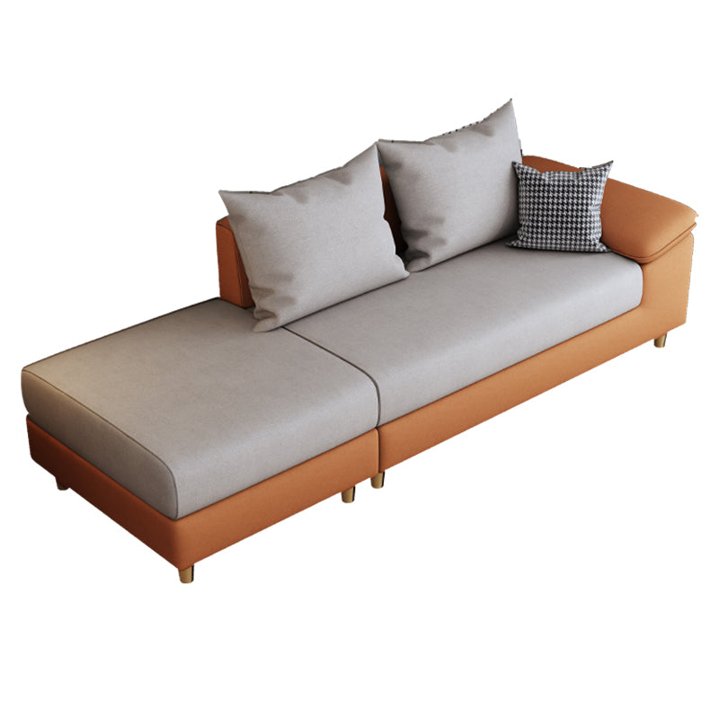 Modern Faux Leather and Linen Chaise Lounge Solid Color Chaise Lounge Clearhalo 'Chairs & Seating' 'Chaise Lounge' 'chaise_lounge' 'furn' 'furn_chaise_lounge' 'Furniture' 'Living Room Furniture' 7108407