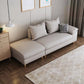 Modern Faux Leather and Linen Chaise Lounge Solid Color Chaise Lounge Chaise with Ottoman Beige Right-Arm Chaise Clearhalo 'Chairs & Seating' 'Chaise Lounge' 'chaise_lounge' 'furn' 'furn_chaise_lounge' 'Furniture' 'Living Room Furniture' 7108414