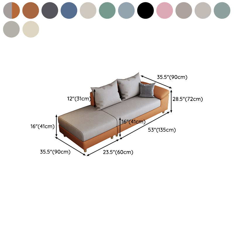 Modern Faux Leather and Linen Chaise Lounge Solid Color Chaise Lounge Clearhalo 'Chairs & Seating' 'Chaise Lounge' 'chaise_lounge' 'furn' 'furn_chaise_lounge' 'Furniture' 'Living Room Furniture' 7108420