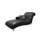 Glam Genuine Leather Chaise Lounge Living Room Chaise with One Armed Black Right-Arm Chaise Clearhalo 'Chairs & Seating' 'Chaise Lounge' 'chaise_lounge' 'furn' 'furn_chaise_lounge' 'Furniture' 'Living Room Furniture' 7108422