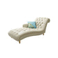Glam Genuine Leather Chaise Lounge Living Room Chaise with One Armed White Right-Arm Chaise Clearhalo 'Chairs & Seating' 'Chaise Lounge' 'chaise_lounge' 'furn' 'furn_chaise_lounge' 'Furniture' 'Living Room Furniture' 7108427