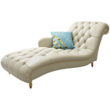 Glam Genuine Leather Chaise Lounge Living Room Chaise with One Armed Clearhalo 'Chairs & Seating' 'Chaise Lounge' 'chaise_lounge' 'furn' 'furn_chaise_lounge' 'Furniture' 'Living Room Furniture' 7108430