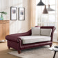 Traditional Chaise Lounge Faux Leather Chaise Lounge with Arm Claret Clearhalo 'Chairs & Seating' 'Chaise Lounge' 'chaise_lounge' 'furn' 'furn_chaise_lounge' 'Furniture' 'Living Room Furniture' 7108435