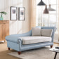 Traditional Chaise Lounge Faux Leather Chaise Lounge with Arm Blue Clearhalo 'Chairs & Seating' 'Chaise Lounge' 'chaise_lounge' 'furn' 'furn_chaise_lounge' 'Furniture' 'Living Room Furniture' 7108436