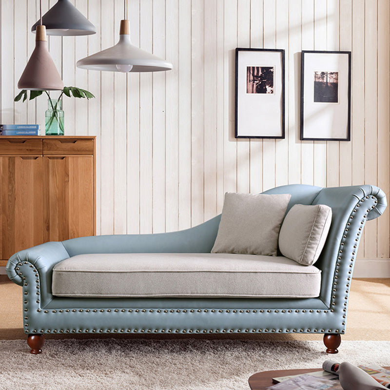 Traditional Chaise Lounge Faux Leather Chaise Lounge with Arm Clearhalo 'Chairs & Seating' 'Chaise Lounge' 'chaise_lounge' 'furn' 'furn_chaise_lounge' 'Furniture' 'Living Room Furniture' 7108441