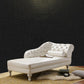 Traditional Chaise Lounge Genuine Leather Floor Chair with Recessed Arms