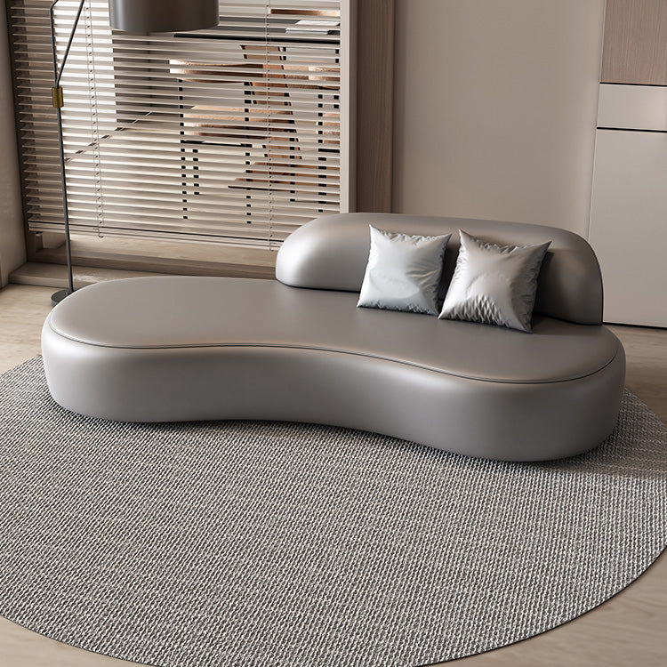 Modern Chaise Lounge Genuine Leather Chaise Lounge with Recessed Arm Gray Clearhalo 'Chairs & Seating' 'Chaise Lounge' 'chaise_lounge' 'furn' 'furn_chaise_lounge' 'Furniture' 'Living Room Furniture' 7108475