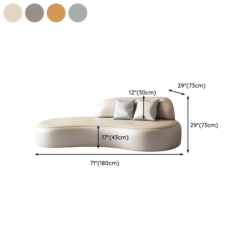 Modern Chaise Lounge Genuine Leather Chaise Lounge with Recessed Arm Clearhalo 'Chairs & Seating' 'Chaise Lounge' 'chaise_lounge' 'furn' 'furn_chaise_lounge' 'Furniture' 'Living Room Furniture' 7108485