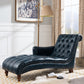 Glam Genuine Leather Chaise Lounge Indoor One Armed Floor Chair Green Clearhalo 'Chairs & Seating' 'Chaise Lounge' 'chaise_lounge' 'furn' 'furn_chaise_lounge' 'Furniture' 'Living Room Furniture' 7108486