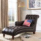 Glam Genuine Leather Chaise Lounge Indoor One Armed Floor Chair Coffee Clearhalo 'Chairs & Seating' 'Chaise Lounge' 'chaise_lounge' 'furn' 'furn_chaise_lounge' 'Furniture' 'Living Room Furniture' 7108489