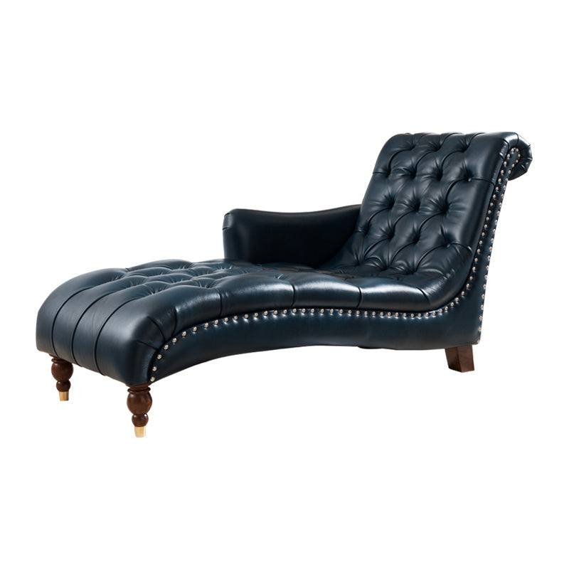 Glam Genuine Leather Chaise Lounge Indoor One Armed Floor Chair Clearhalo 'Chairs & Seating' 'Chaise Lounge' 'chaise_lounge' 'furn' 'furn_chaise_lounge' 'Furniture' 'Living Room Furniture' 7108492