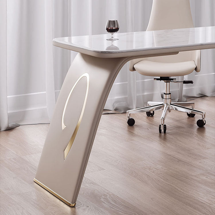 3 Drawers Task Desk Rectangular Shaped Office Desk in White for Office Clearhalo 'furn' 'furn_office_desk' 'Furniture' 'Office Desks' 'Office Furniture' 'office_desk' 7114304