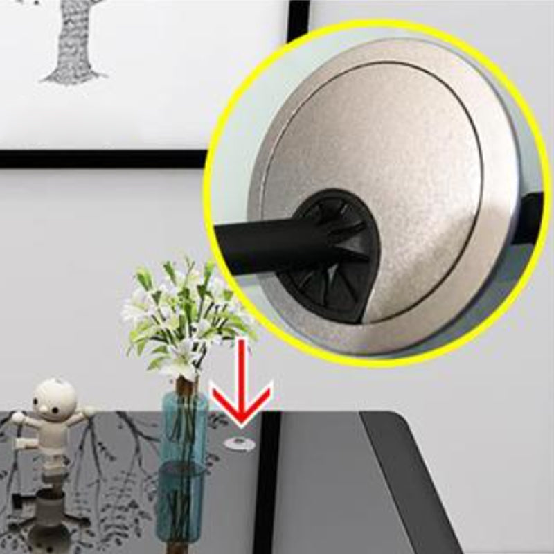 Rectangular Glass Top Office Desk Antique Finish Computer Desk with Metal Legs Clearhalo 'furn' 'furn_office_desk' 'Furniture' 'Office Desks' 'Office Furniture' 'office_desk' 7114427