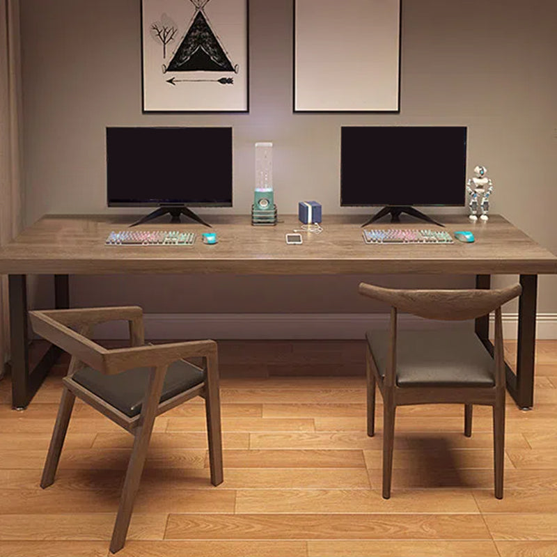 Industrial Solid Wood Computer Desk Sled Base 29.53" Tall Gaming Desk Clearhalo 'furn' 'furn_office_desk' 'Furniture' 'Office Desks' 'Office Furniture' 'office_desk' 7114520