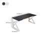 Modern Style Computer Desk Rectangular Shaped Task Desk in White/Black for Home Clearhalo 'furn' 'furn_office_desk' 'Furniture' 'Office Desks' 'Office Furniture' 'office_desk' 7114560