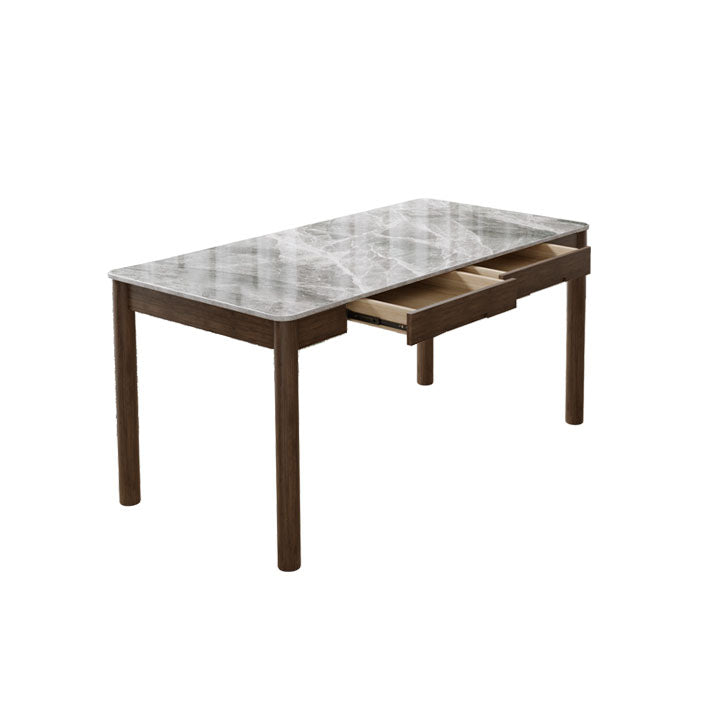 Bureau d'écriture de style industriel Bureau de tâche de forme rectangulaire en brun pour le bureau