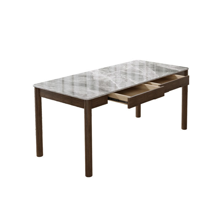 Bureau d'écriture de style industriel Bureau de tâche de forme rectangulaire en brun pour le bureau